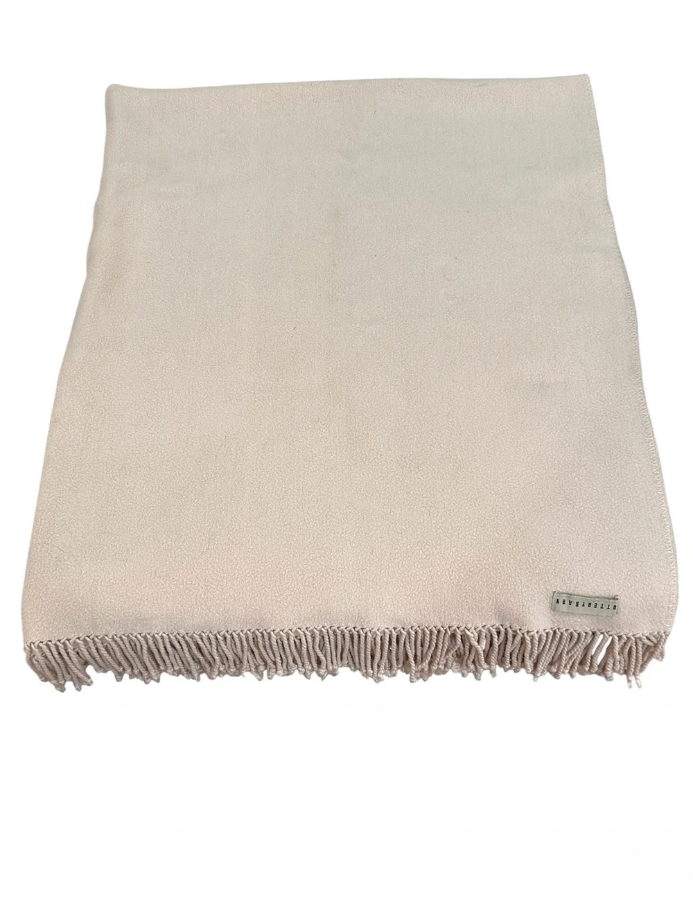 Pottery Barn Beige Fringe Throw Blanket. Neutrals. High quality 44” x 53”